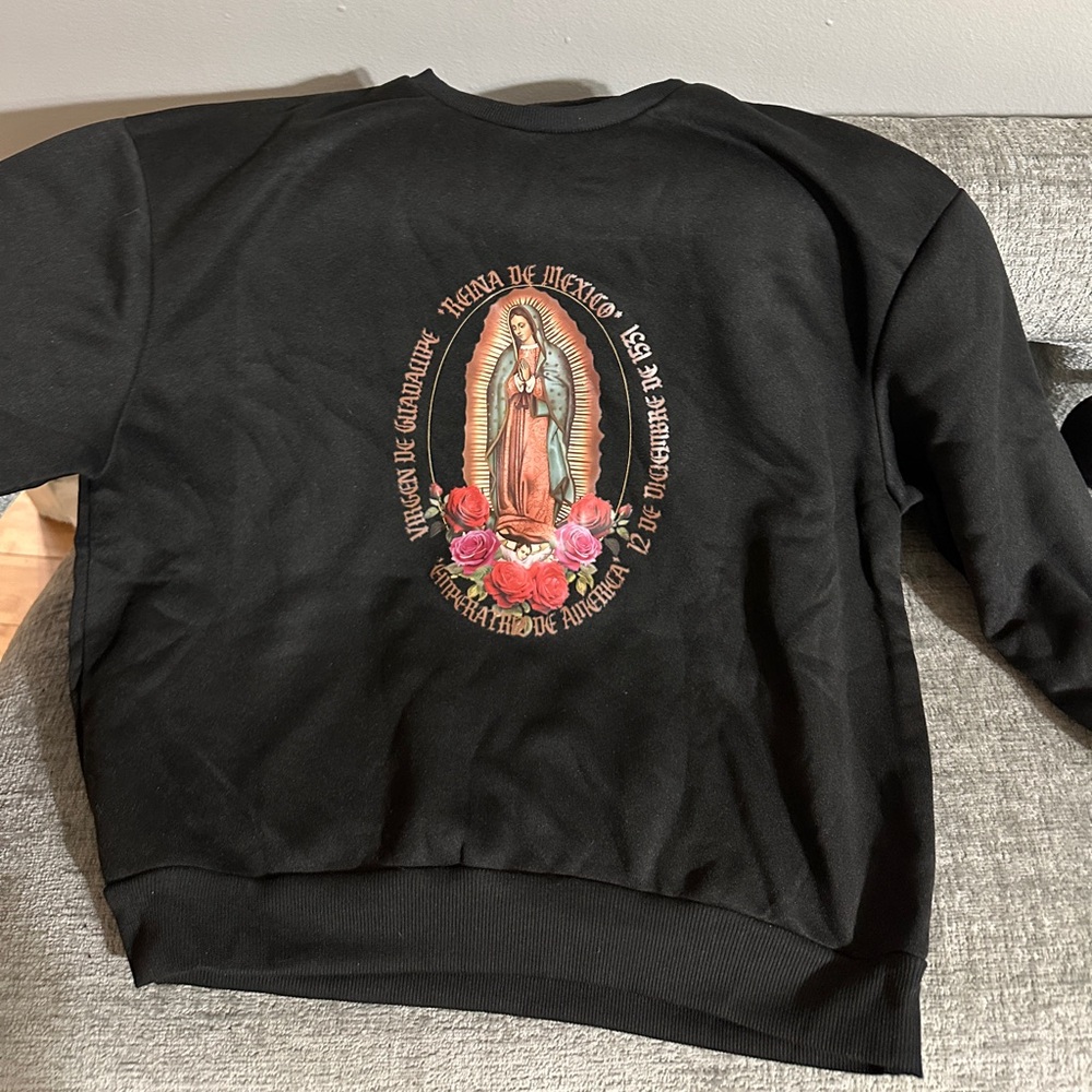 Virgin Mary long sleeve crew neck